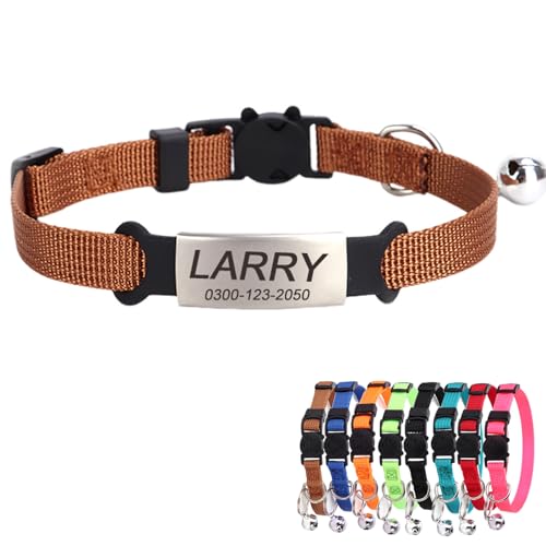 Personalisiert katzenhalsband mit Namen Telefonnummer Sicherheitsverschluss Glocke Dünn Weich Kitten Katzen Halsband für Junge Mädchen Personalisiert katzenhalsband mit Namen Telefonnummer Sicherheitsverschluss Glocke Dünn Weich Kitten Katzen Halsband für Junge Mädchen von Yonsbox