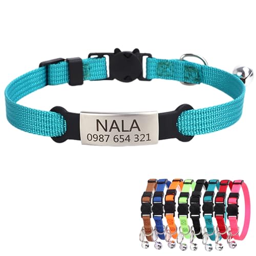 Personalisiert katzenhalsband mit Namen Telefonnummer Sicherheitsverschluss Glocke Dünn Weich Kitten Katzen Halsband für Junge Mädchen Personalisiert katzenhalsband mit Namen Telefonnummer Sicherheitsverschluss Glocke Dünn Weich Kitten Katzen Halsband für Junge Mädchen von Yonsbox