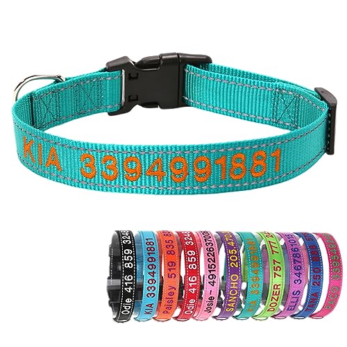 Reflektierend Nylon Hundehalsband Personalisiert mit Individuell Gesticktem Namen und Telefon für Große Mittlere Kleine Hunde Welpe Reflektierend Nylon Hundehalsband Personalisiert mit Individuell Gesticktem Namen und Telefon für Große Mittlere Kleine Hunde Welpe von Yonsbox