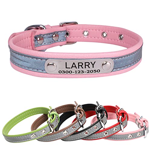 Yonsbox Mikrofaser Reflektierend Katzenhalsband Hundehalsbänder Personalisierte mit Namen und Telefonnummer Katzen Welpen Halsbänder für Kleine Mittlere Große Hunde 2CM Breit Verstellbar 26-34CM Yonsbox Mikrofaser Reflektierend Katzenhalsband Hundehalsbänder Personalisierte mit Namen und Telefonnummer Katzen Welpen Halsbänder für Kleine Mittlere Große Hunde 2CM Breit Verstellbar 26-34CM von Yonsbox