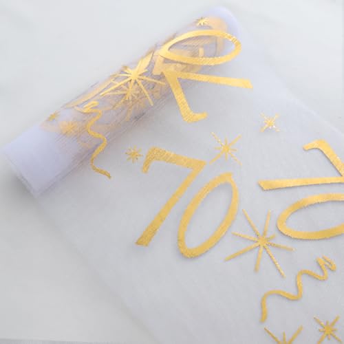 Yontree 70 Jahre Geburtstag Deko Tischdeko Geburtstag Tischläufer für Mann und Frau (28 cm x 10 m) Zuschneidbar von Yontree