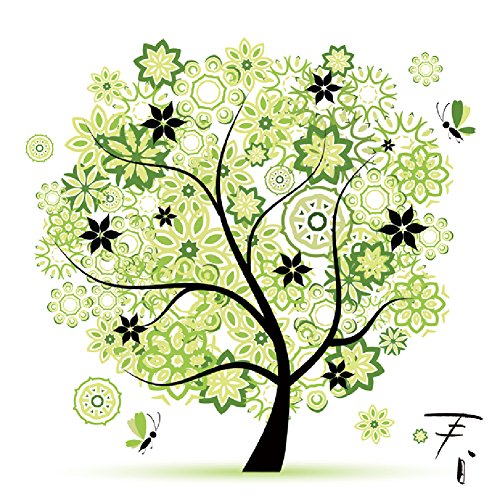 Yontree handgefertigtes Kreuzstich-Set, Motiv: Jahreszeiten-Baum, baumwolle, Frühling, One Size von Yontree