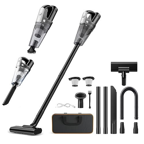Yontwe Autostaubsauger 120W Handstaubsauger akku 7500-10000PA Handstaubsauger stark 2 Gänge einstellbar Tragbar Handstaubsauger kabellos Staubsauger für Auto USB-Aufladung 3 Batterien austauschbar von Yontwe