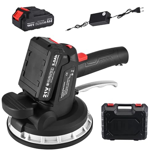 Yontwe Fliese Vibration Tools 0-26000r/min 6 Geschwindigkeiten Einstellbare Saugnapf Fliese Vibration Maschine 1500mAh Akku 150KG Automatische Nivellierung Fliesen-Maschine Fliese Installation Tool von Yontwe