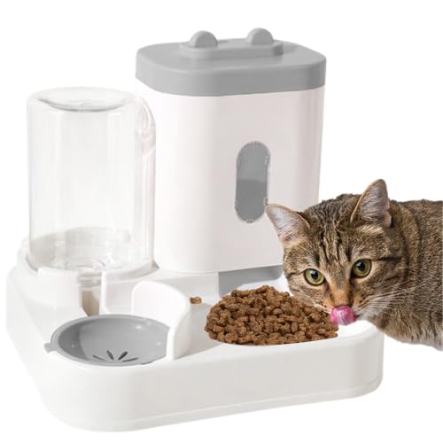 Automatischer Futterspender für Katze und Hund - 2.3L Futterautomat mit 1L Wasserspender, 2 Näpfe für Haustiere von Yonuaret