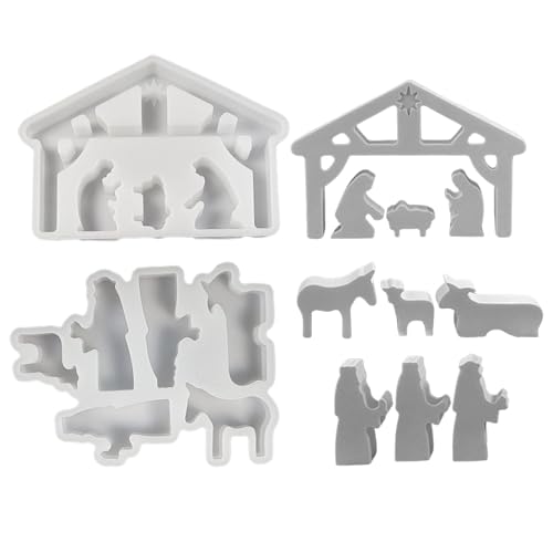 Krippe Silikon Gießform Set - Gießformen Zum Gießen, Kerzenform für Weihnachtskrippe Krippe Silikon Gießform Set - Gießformen Zum Gießen, Kerzenform für Weihnachtskrippe von Yonuaret