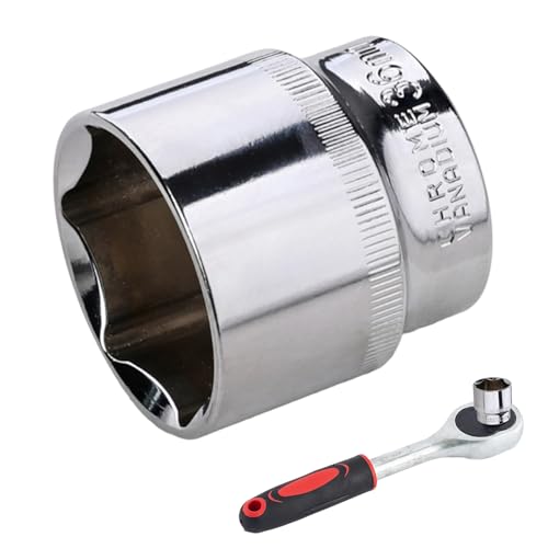Yonuaret 36mm Nuss Steckschlüssel Mit 13mm Antrieb | 6-Kant Tiefnuss Mit Rostgeschütztem Antrieb | Stahl Radmutternlöser für LKW und Baumaschinen Wartung von Yonuaret