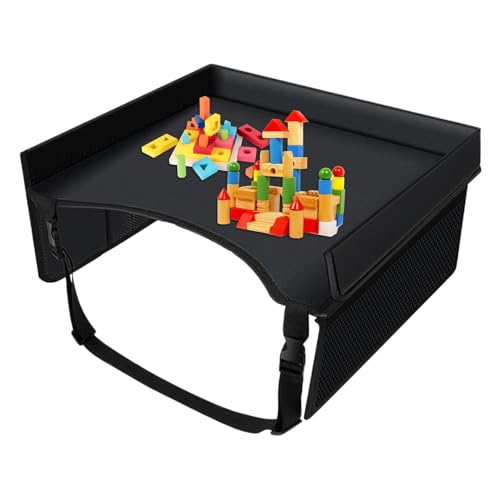 Yonuaret Kinder Knietablett Reisetisch-Tablett Für Kinder Reisetablett Für Kinder, Knietablett Mit Verstellbaren Schultergurten Und Taschen Snack Tablett, Kindersitz Rücksitz Für Auto,kfz,Flugzeug von Yonuaret