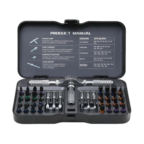 Yonuaret Knarrenschlüssel-Set - Vielseitiges Mini Schraubenzieher Set Mit Aufbewahrungskoffer,Universal-Reparaturset aus Legierungsstahl für Uhren Fahrräder Haushalt Computer Yonuaret Knarrenschlüssel-Set - Vielseitiges Mini Schraubenzieher Set Mit Aufbewahrungskoffer,Universal-Reparaturset aus Legierungsstahl für Uhren Fahrräder Haushalt Computer von Yonuaret