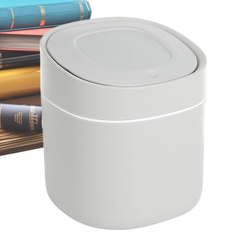Yonuaret Mülleimer Für Schreibtisch | Büroabfalleimer Mit Druckbetätigtem Deckel | Platzsparend Aufbewahrungsbox Papierkorb Für Badezimmer Schlafzimmer Studentenzimmer von Yonuaret
