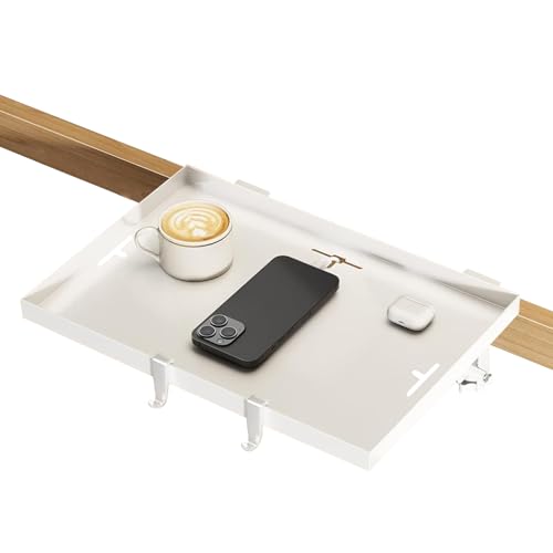 Yonuaret Nachttisch Ablage - Anbringbar Beistelltisch Schülerzimmer Bett Ablage,Klappbar Organizer Mit Kabelmanagement Für Smartphone Becher Buch Brille Wohnung Oberes Bett von Yonuaret