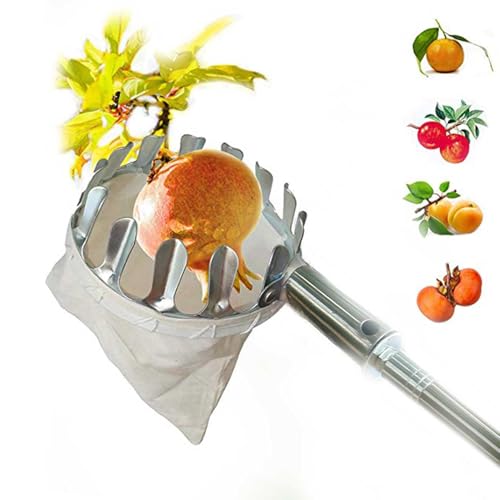 Yonuaret Obstpflücker Apfelpflücker Mit Teleskopstiel Teleskopische Obstpflückstange, Apfelpflücker, Lange Obstpflückstange Für Obstgärten, Obstsammler,Pflaumenpflücker Kirschenpflücker,1.5 Meter von Yonuaret
