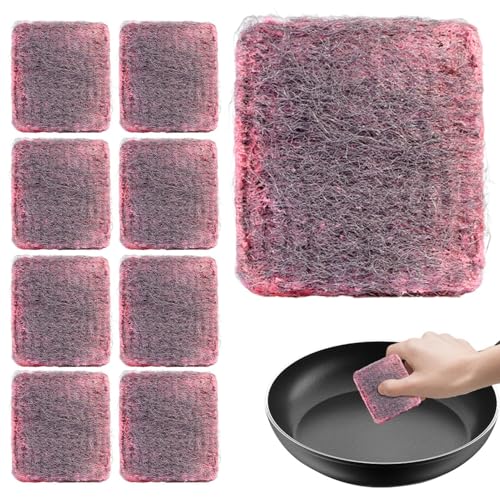 Yonuaret Stahlwolle Scheuerschwamm - 10 Stück Metallseifenpads,Küchenzubehör Geschirrreiniger Backofenrost Grillrost Spüle Haushalt Familienhaushalt Geschenkidee von Yonuaret
