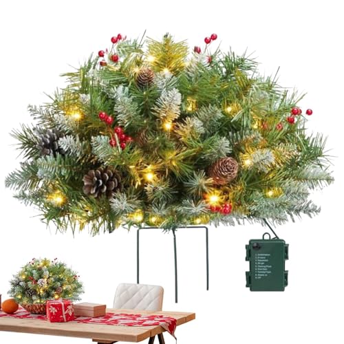 Yonuaret Weihnachtlicher Pflanzkübel-Füller Für Draußen | Beleuchteter künstlicher Weihnachtsbaum mit Dreibeinstütze - Festliche Dekoration für Familienfeiern Garten Blumenbeete Vordach Yonuaret Weihnachtlicher Pflanzkübel-Füller Für Draußen | Beleuchteter künstlicher Weihnachtsbaum mit Dreibeinstütze - Festliche Dekoration für Familienfeiern Garten Blumenbeete Vordach von Yonuaret