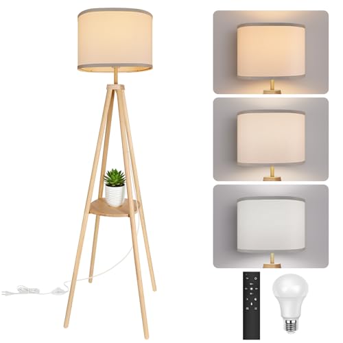 YooShine LED stehlampe wohnzimmer Stehlampe Dimmbar Holzgestell mit Ablagefläche Fernbedienung 1-Stunden-Timerfunktion Stehleuchte für Wohnzimmer Schlafzimmer Büro Holz YooShine LED stehlampe wohnzimmer Stehlampe Dimmbar Holzgestell mit Ablagefläche Fernbedienung 1-Stunden-Timerfunktion Stehleuchte für Wohnzimmer Schlafzimmer Büro Holz von YooShine