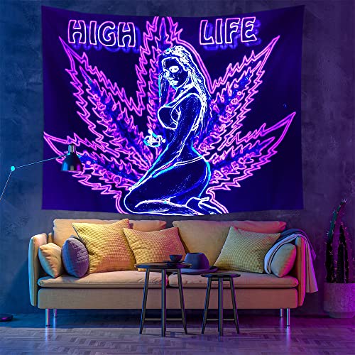 Blacklight 420 Blatt Tapisserie Gobelin leuchtet im Dunkeln Posterflagge 90 x 152 cm von Yooce