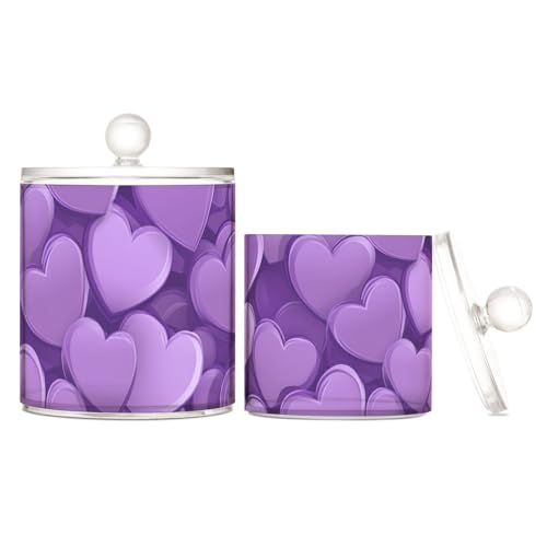 Aufbewahrungsbehälter aus Kunststoff mit Deckel, violettes Herz, transparent, mit Deckel, Büroutensilien, dekorative Aufbewahrungsbehälter für Wattestäbchen, Wattepads, Zahnseide-Picker, Büroklammern Aufbewahrungsbehälter aus Kunststoff mit Deckel, violettes Herz, transparent, mit Deckel, Büroutensilien, dekorative Aufbewahrungsbehälter für Wattestäbchen, Wattepads, Zahnseide-Picker, Büroklammern von Yoogain