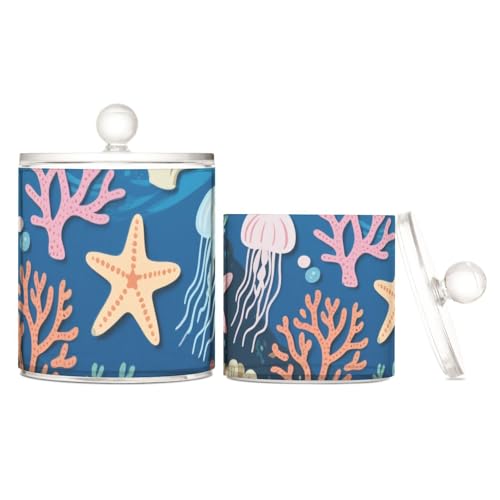 Blue Ocean Aufbewahrungsbehälter aus Kunststoff, mit Deckel, transparent, für Wattestäbchen, Wattepads, Zahnseide-Picker, Büroklammern, 2 Stück Blue Ocean Aufbewahrungsbehälter aus Kunststoff, mit Deckel, transparent, für Wattestäbchen, Wattepads, Zahnseide-Picker, Büroklammern, 2 Stück von Yoogain
