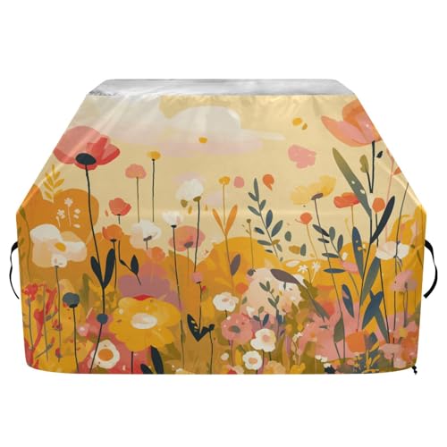 Bunte Blumen-Grillabdeckung für den Außenbereich, 165 cm, wasserdicht, strapazierfähig, reißfest, lichtbeständiges Material, Grillabdeckung mit verstellbarem Kordelzug für Staub und Wind Bunte Blumen-Grillabdeckung für den Außenbereich, 165 cm, wasserdicht, strapazierfähig, reißfest, lichtbeständiges Material, Grillabdeckung mit verstellbarem Kordelzug für Staub und Wind von Yoogain