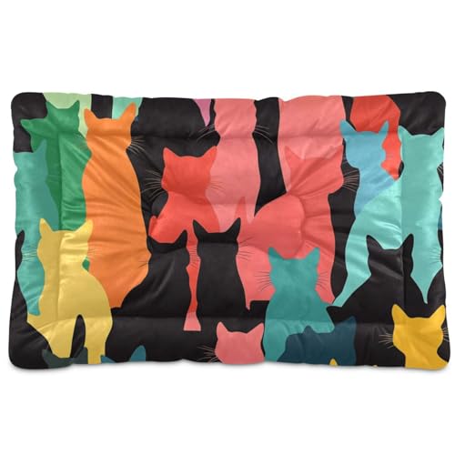 Coloful Katzen-Haustier-Matratze, waschbar, weich, bequem, rutschfeste Unterseite, für mittelgroße und große Hunde, 91,4 x 61 cm von Yoogain