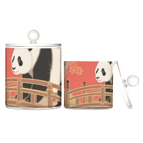 Panda Aufbewahrungsbehälter aus Kunststoff mit Deckel, dekorative kleine Aufbewahrungsbehälter für Wattestäbchen, Wattepads, Zahnseide-Picker, Büroklammern, 2 Stück Panda Aufbewahrungsbehälter aus Kunststoff mit Deckel, dekorative kleine Aufbewahrungsbehälter für Wattestäbchen, Wattepads, Zahnseide-Picker, Büroklammern, 2 Stück von Yoogain