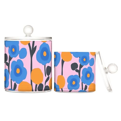 Yoogain Aufbewahrungsboxen aus Kunststoff mit Deckel, dekorative Aufbewahrungsbehälter für Wattestäbchen, Wattepads, Zahnseide-Picker, Büroklammern, Blau und Orange, 2 Stück Yoogain Aufbewahrungsboxen aus Kunststoff mit Deckel, dekorative Aufbewahrungsbehälter für Wattestäbchen, Wattepads, Zahnseide-Picker, Büroklammern, Blau und Orange, 2 Stück von Yoogain