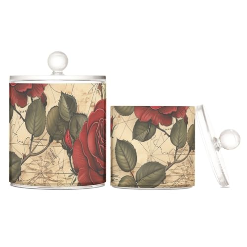 Yoogain Süßigkeiten-Organizer im Retro-Stil, Kunststoff, mit Deckel, für Speisekammer, Essentials, dekorativer Aufbewahrungsbehälter für Wattestäbchen, Wattepads, Zahnseide-Picker, Büroklammern, 2 Yoogain Süßigkeiten-Organizer im Retro-Stil, Kunststoff, mit Deckel, für Speisekammer, Essentials, dekorativer Aufbewahrungsbehälter für Wattestäbchen, Wattepads, Zahnseide-Picker, Büroklammern, 2 von Yoogain