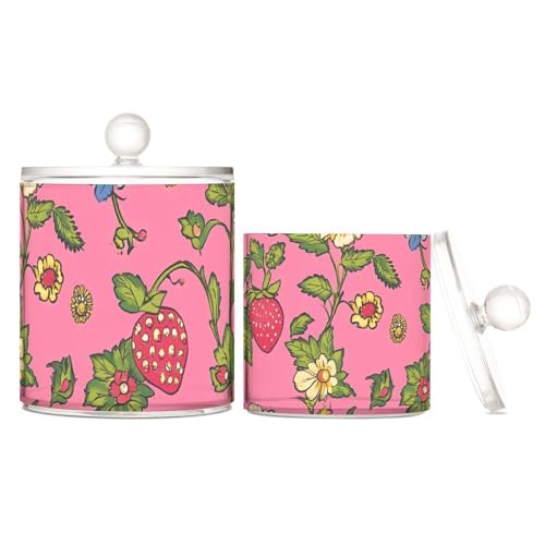 Yoogain Transparente Kunststoff-Aufbewahrungsboxen mit Deckel, Pfirsich-Erdbeeren, Blumen, dekorative Aufbewahrungsbehälter für Wattestäbchen, Wattepads, Zahnseide-Picker, Büroklammern, 2 Stück Yoogain Transparente Kunststoff-Aufbewahrungsboxen mit Deckel, Pfirsich-Erdbeeren, Blumen, dekorative Aufbewahrungsbehälter für Wattestäbchen, Wattepads, Zahnseide-Picker, Büroklammern, 2 Stück von Yoogain