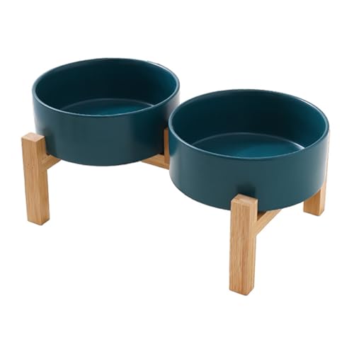 Yooghuge Erhöhte Keramikhundschüssel Mit Stabilem Holzständer Nonslip Design Double Bowl Wassernahrung Fütterungsstation Für Haustier Erhöhte Keramikhund Set Mit Holzständer Yooghuge Erhöhte Keramikhundschüssel Mit Stabilem Holzständer Nonslip Design Double Bowl Wassernahrung Fütterungsstation Für Haustier Erhöhte Keramikhund Set Mit Holzständer von Yooghuge