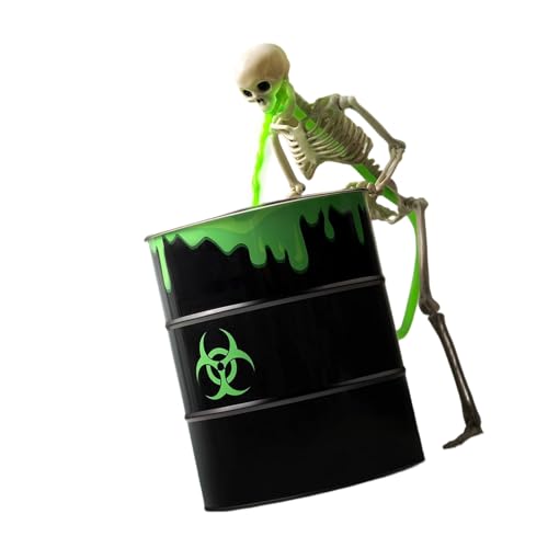 Glühende Erbrechen Skeleton Requisiten Mit Schwarzem Licht Und Schwarzem Eimer Für Horormovie Set Spukhaus Themen Event Decors Decors Horror Erbrechen Skeleton Party Dekoration von Yooghuge