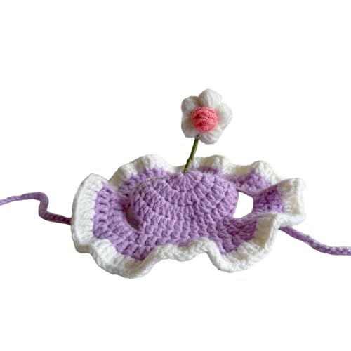 Yooghuge Häkelner Für Hund Und Katzen Urlaub Haustier Kostüm Strick Kopfbedeckung Hunde Katzen Geburtstagsrequisiten Für Kleine Haustier Easy Wear von Yooghuge