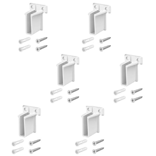 Packung Mit 6 Robusten Plastikwandhalterungsklammern Für Drahtregalsysteme Mit 12 Schrauben Sicherung Speicherregalstütze Drahtregalendklammern von Yooghuge