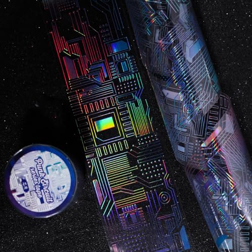 Punk Circuit Design Scrapbooking Aufkleber Klares Wasserdichtes Tierklebeband Für Journals Diaries Craft Punk Circuit Sticker von Yooghuge