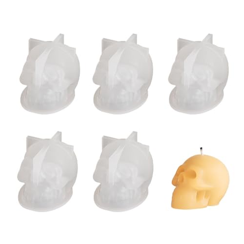 Schädelkerzenschimmel Schokoladenkuchen Handgefertigtes Seife Gips Gips Silikonform Oramente Für Halloween Dekorationen Kerzenform von Yooghuge