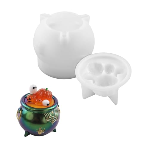 Silikonform Süßigkeiten Gläser Formen Geeignet Für Epoxidharzguss Hexenkessel Kunsthandwerk Und Partydekoration Flexible Halloween Kerzenseife Schimmel von Yooghuge