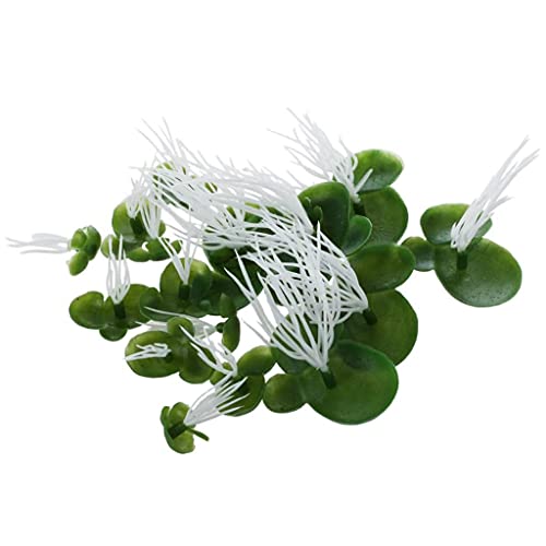 Yooghuge 18pcs Künstliche Entenweed Schwimmende Plastik Realistische Blätter Teich Dekore 3 Größe Plastik Duckweed von Yooghuge