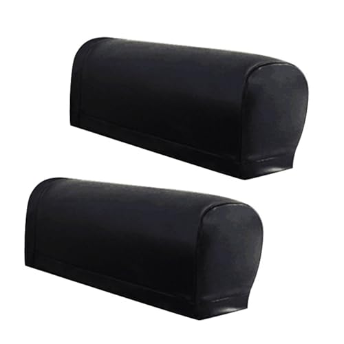 Yooghuge 2pcs Dehnbare Armlehnenabdeckungen Und 4 Klebstoffpolster wasserdichte PU Möbelschutz Sofa Büro Home Dekoration PU Möbelärmel von Yooghuge