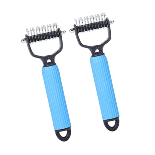 Yooghuge 2pcs Effizienter Entwirrungsbürste Für Hund Und Katzen Effiziente Schuppenfell Entfernen Werkzeug Pflege Kamm Haarpflegemittel Essentielles Haustier Haarentferner Kamm von Yooghuge