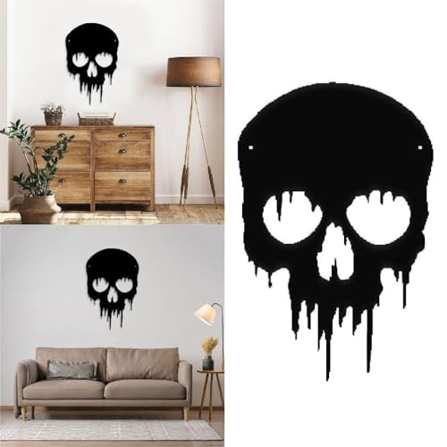 Yooghuge Halloween-Wanddekoration aus Metall, ästhetisch, modern, Skulptur, Küche, Badezimmer, Dekorationen für Spukhaus, Zimmer, Halloween, Totenkopf, Dekorationen für den Innenbereich von Yooghuge