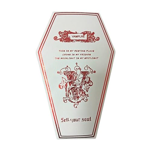 Yooghuge Kompaktes Sarg Design Schmuck Juwelier Organisatoren Wasserdichte PU Hülle Perfekt Für Erschreckende Dekore Hochzeit Und Halloween Geschenke PU Leder Schmuck Aufbewahrungsschachtel von Yooghuge