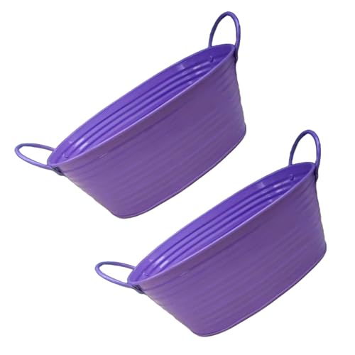 Yooghuge Ovaler Metall Pflanzerbehälter Mit Griffen Bucket Für Sukkulenten Innengarten Freien Garten Hochzeit Party Dekoration Hauswarming Geschenkpflanzer Set Set von Yooghuge