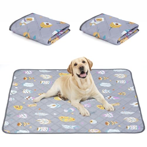 Yoolhamy Welpen Unterlagen Waschbare PIPI Matten für Hunde 2 Stück 90 x 120cm Welpenunterlagen wasserdichte Puppy Pads rutschfeste Trainingspads für Dog Pee Toilette von Yoolhamy