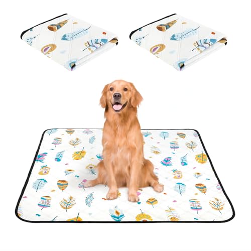 Yoolhamy Welpen Unterlagen Waschbare PIPI Matten für Hunde 2 Stück 90 x 120cm Welpenunterlagen wasserdichte Puppy Pads rutschfeste Trainingspads für Dog Pee Toilette von Yoolhamy