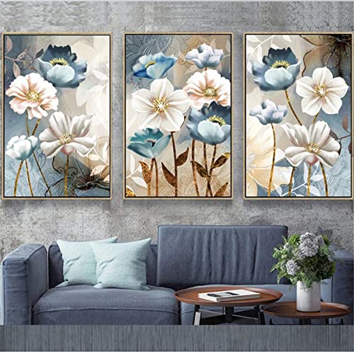 3pcs Diamond Painting Blumen Baum Diamant Painting Bilder DIY 5D Full Crystal Strass Stickerei Diamant Malere Kits für Erwachsene Kinder Kreuzstich Home Wand Dekoration Round Drill,30x40cm von Yoonqun