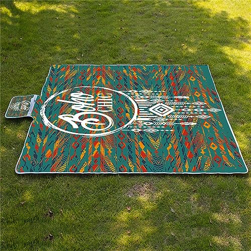 Picknickdecke 200x300cm,XXL Picknickdecke mit Wasserdichter Unterseite,Outdoor Stranddecke Sandfrei,mit Tragegriff Picnic Blanket für Camping,Strand,Familie,Konzerte Vintage gestreifte Buchstaben von Yoonqun