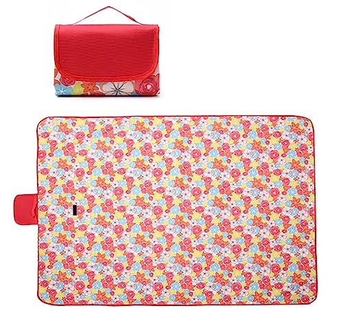 Yoonqun Picknickdecke 200x200cm,Wasserdicht Strandunterlage,Rote Blumen Stranddecke XXL Weiche Campingdecke mit Tragegriff Strandmatte für Park,Garten,Strand,Waschbar Yoonqun Picknickdecke 200x200cm,Wasserdicht Strandunterlage,Rote Blumen Stranddecke XXL Weiche Campingdecke mit Tragegriff Strandmatte für Park,Garten,Strand,Waschbar von Yoonqun