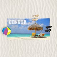 Beach Shade Holiday - Personalisiertes Strandtuch Super Weich Strand, Pool, Sport, Accessoire, Geschenk von YooshUK
