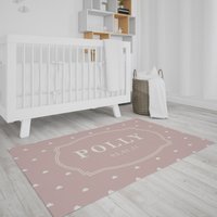 Schlafzimmer Bodenmatte - Wolken Pfirsich Name & Datum Kinder, Babys, Neugeborene, Kinderzimmer, Nachttisch, Teppich von YooshUK