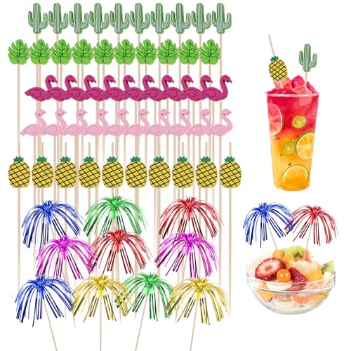 100 Stück Cocktailspieße, Cocktail Deko Spieße Fingerfood Obstspieße Partyspieße Wiederverwendbar für Sommer Party Geburtstag Bar Getränke Deko von Yoosso