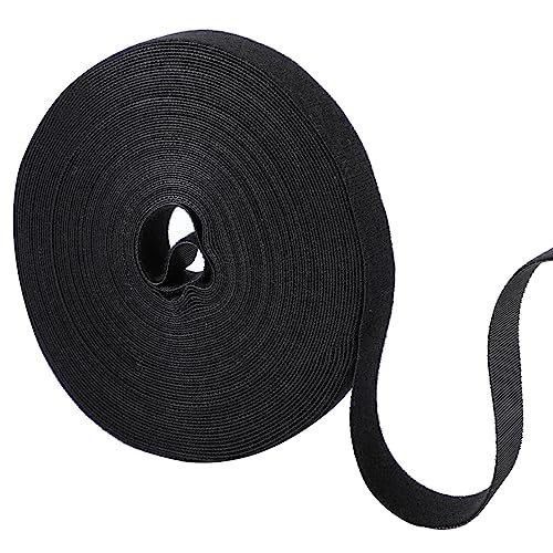 10m Klett Kabelbinder, 20mm Klettverschluss Selbstklebend Breite Klettband Schwarz Beidseitig Klettbandrolle Wiederverschließbar zum Binden und Fixieren im Innen- und Außenbereich von Yoosso